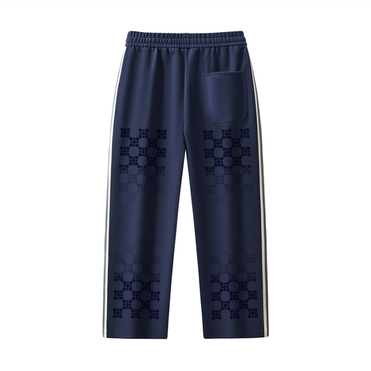 M.O.T.H Contrast Side-Stripe Straight-Leg Pants - Navy Blue