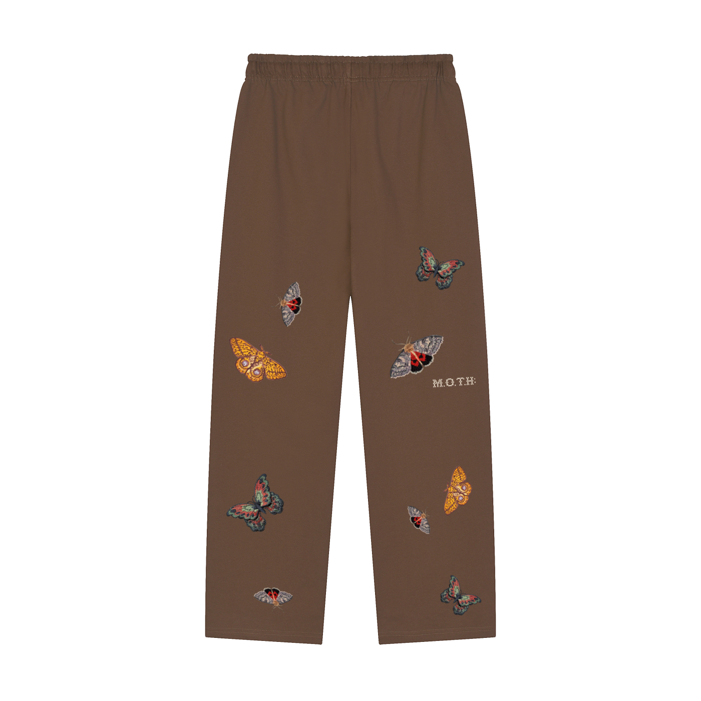 M.O.T.H: Solid Color Straight-Leg Sweatpants - Coffee