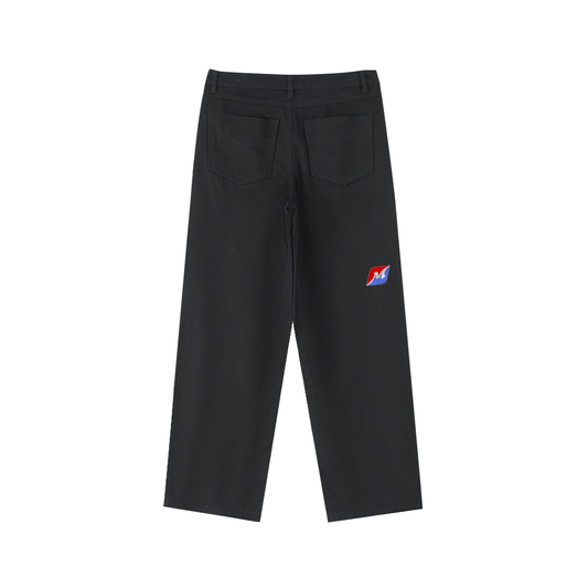 Greyhound Racing Team Heavyweight Cotton Straight-Leg Pants - Black