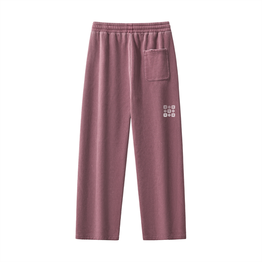 Dépt. Dé la Master Frayed Enzyme Washed Fleece Sweatpants - Red