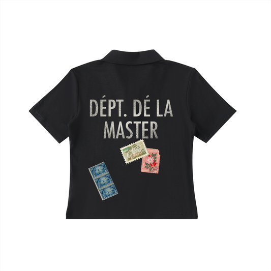 Dépt. Dé la Master Women’s Bodycon Short Sleeve Polo Shirt - Black