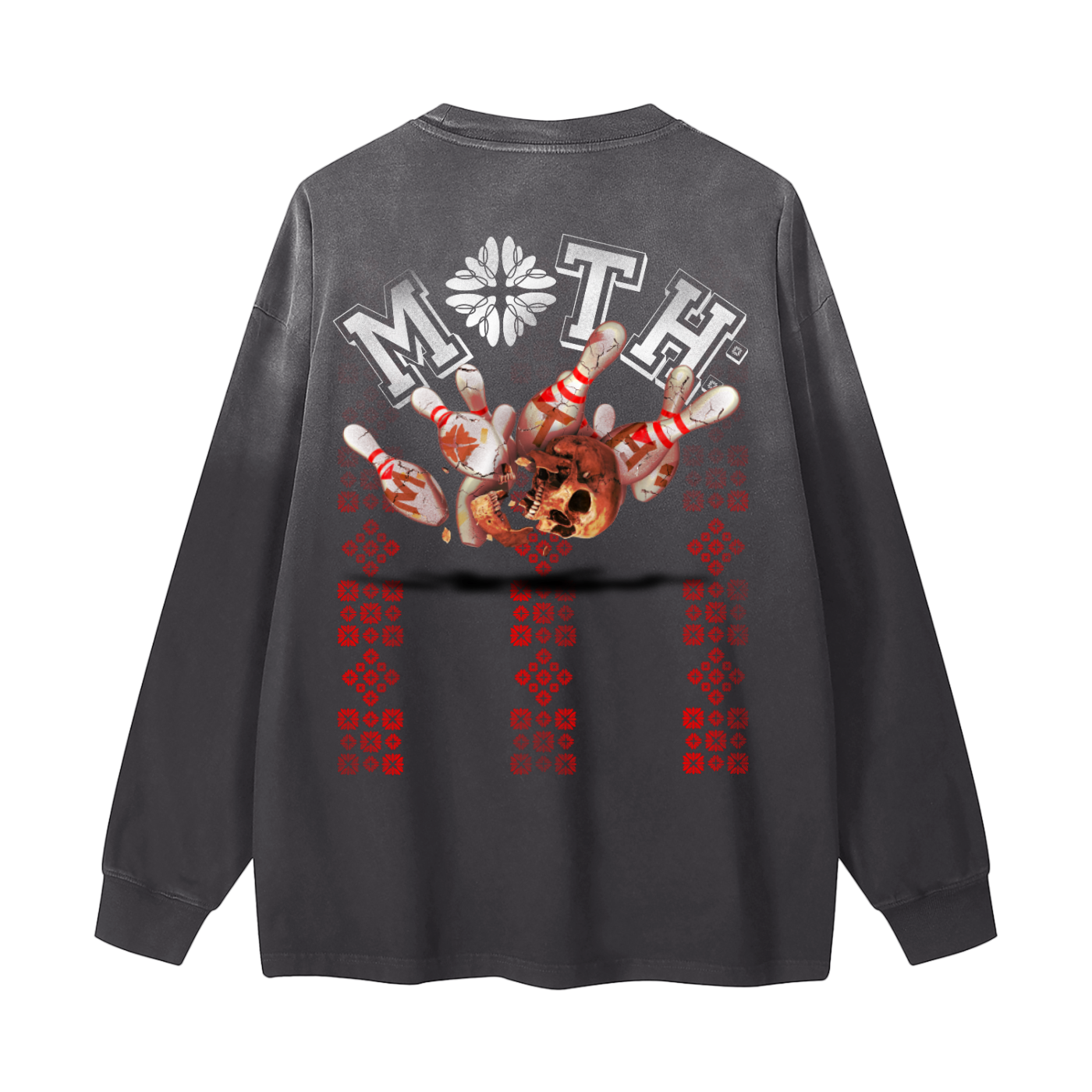 Don’t Spare Me Gradient Vintage Washed Long Sleeve Tee - Black