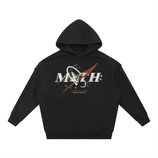 Membership Only Raw Edge Double Layered Hoodie - Black