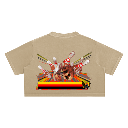 Strike’s Womens Snow Washed Crop Top - Khaki