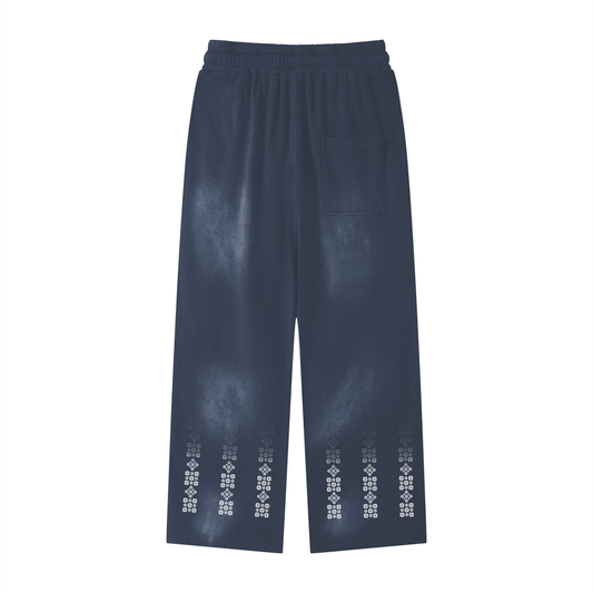 Matrix Wash Loose fit Sweatpants - Grey Blue