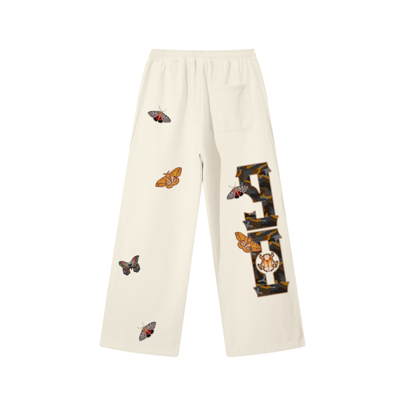 90s Est. Contrast Tape Straight-Leg Sweatpants - Apricot