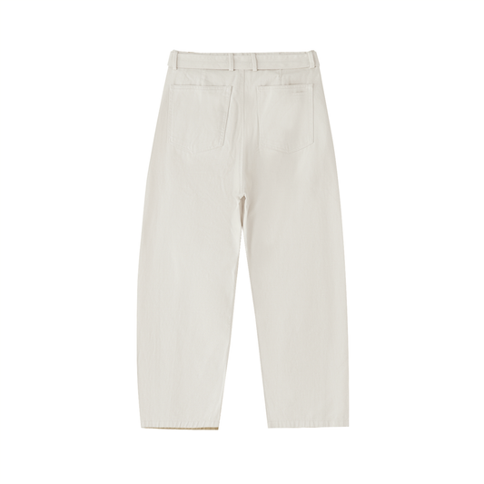 Dépt. Dé la Master Twisted-Seam Belted Curved-Blade Pants - Apricot