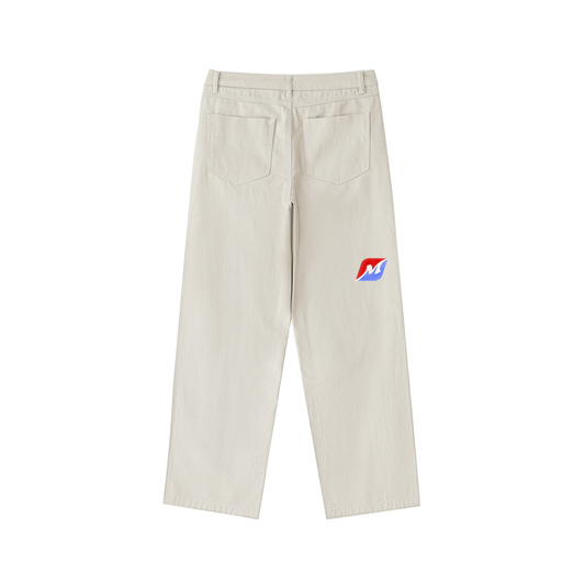 Greyhound Racing Team Heavyweight Cotton Straight-Leg Pants - Pale Khaki