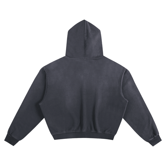 W.A.R. Sunfade Boxy Hoodie - Smoke blue