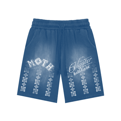 Matrix Washed Shorts  - Blue