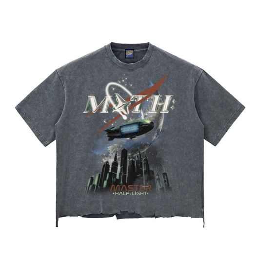 Membership Only Raw-Hem Boxy T-shirt - Washed Cement Grey