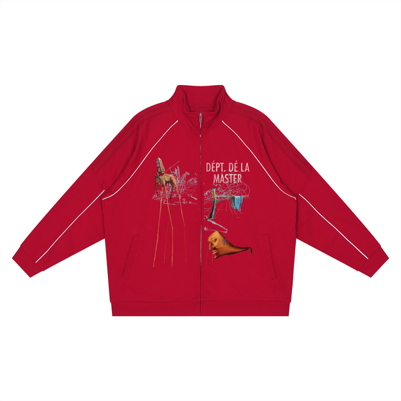 Dépt. Dé la Master Reflection Striped Raglan Sleeve  Jacket - Red