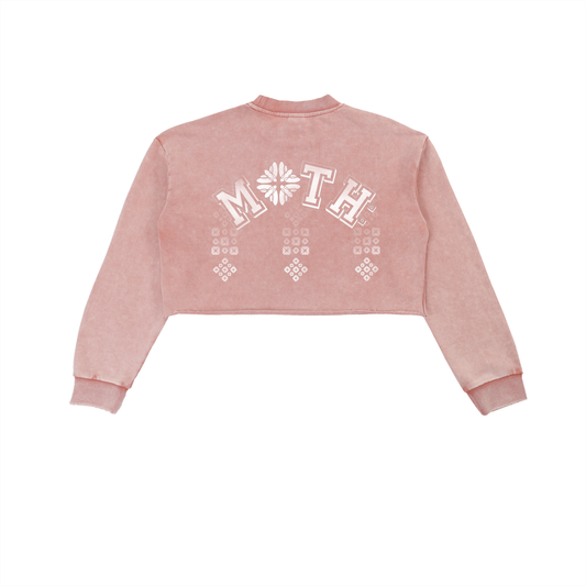 Women’s Sunshine from Fl. Raw Edge Cropped Sweatshirt - Pink