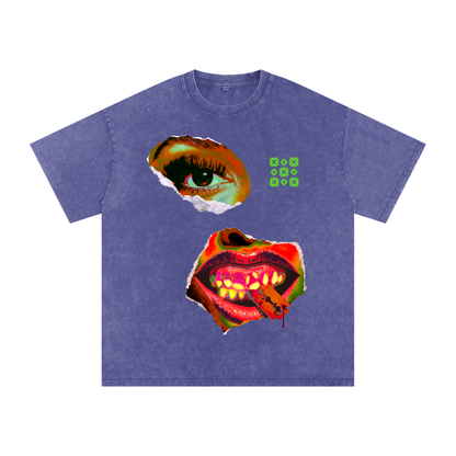 Bite it Acid Wash Oversize T-Shirt - Purple Haze