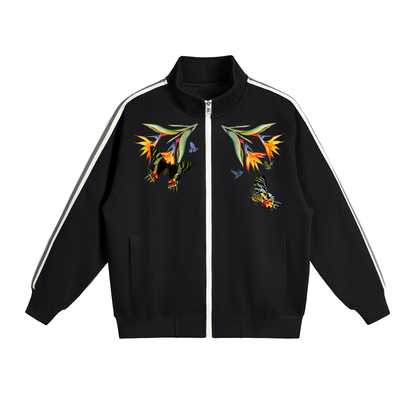 Contrast Side-Stripe Stand Collar  Jacket