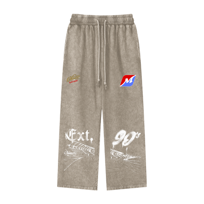 Snow Washed Straight Leg Pants