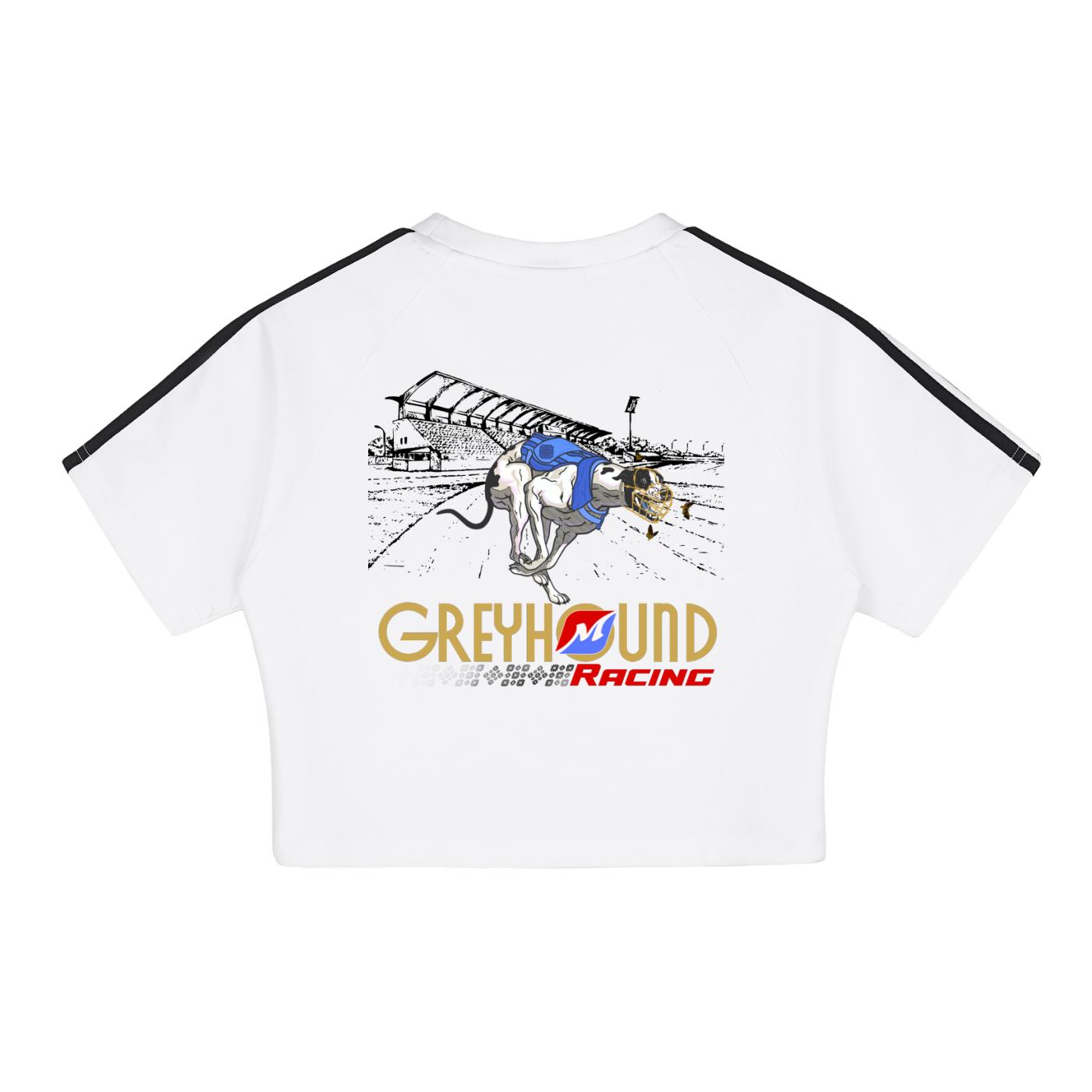 Greyhound Racing Team Taped Cooling Performance Crop Top - White