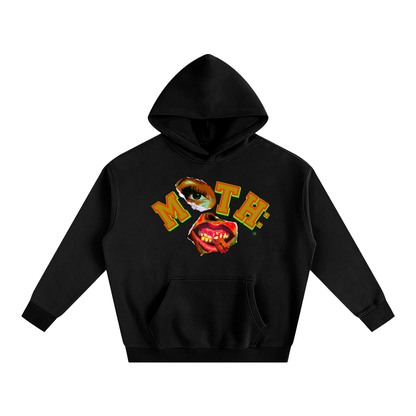 Bite it Oversize Fleeced Hoodie - Black