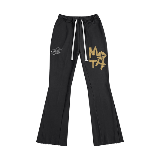 Taped it Flared Sweatpants - Black