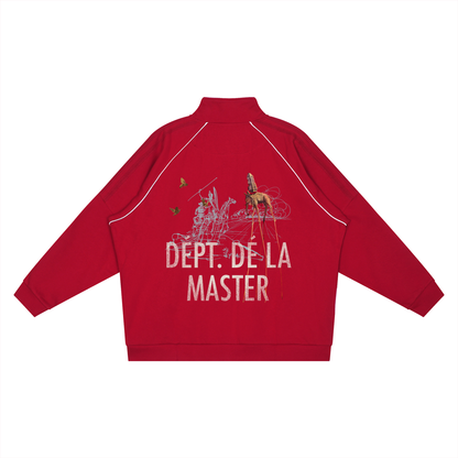 Dépt. Dé la Master Reflection Striped Raglan Sleeve  Jacket - Red