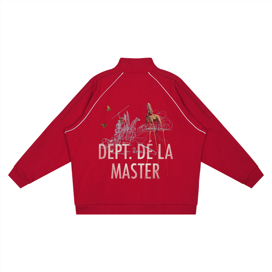 Dépt. Dé la Master Reflection Striped Raglan Sleeve  Jacket - Red