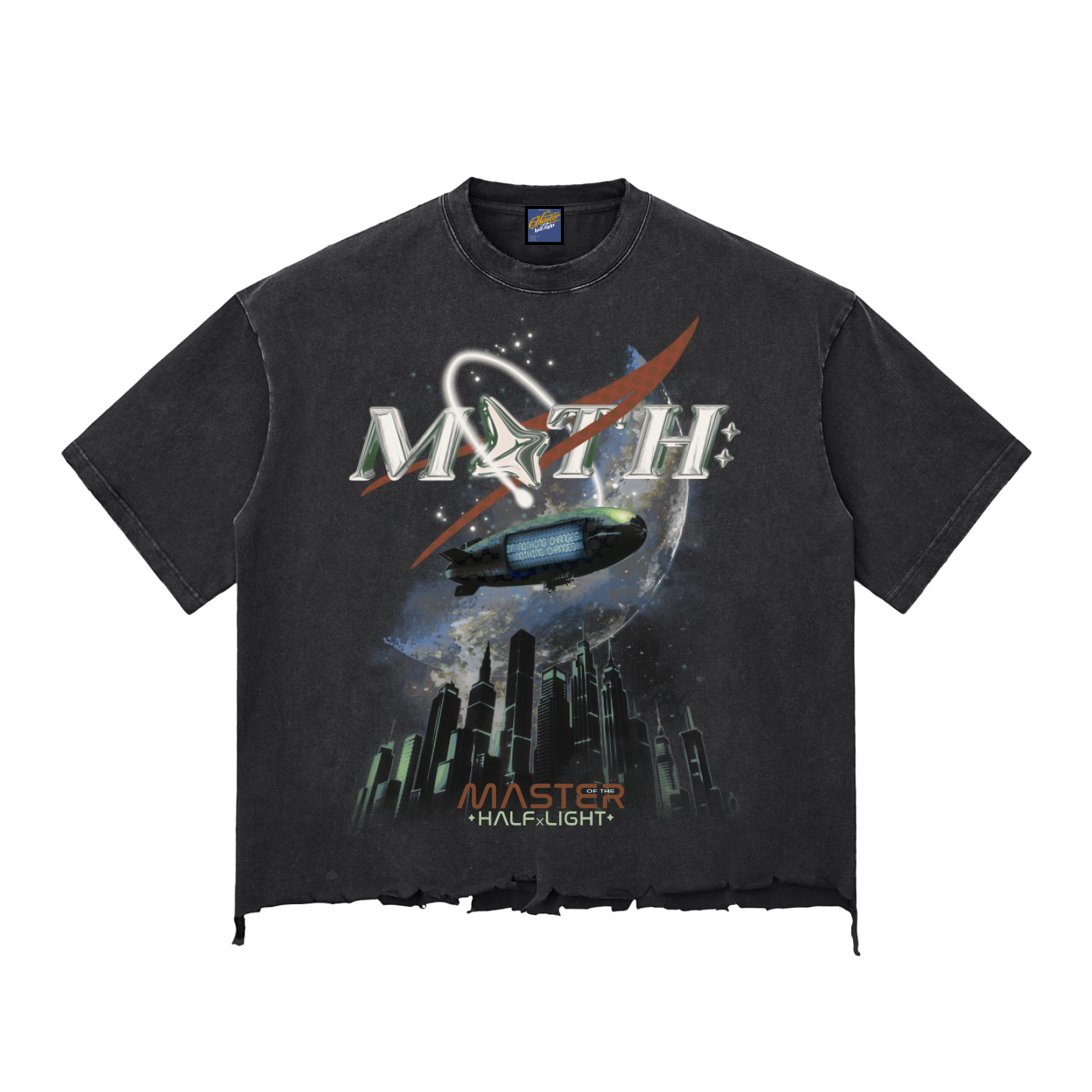 Membership Only Raw-Hem Boxy T-shirt - Washed Black