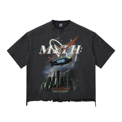 Membership Only Raw-Hem Boxy T-shirt - Washed Black