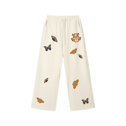 90s Est. Contrast Tape Straight-Leg Sweatpants - Apricot