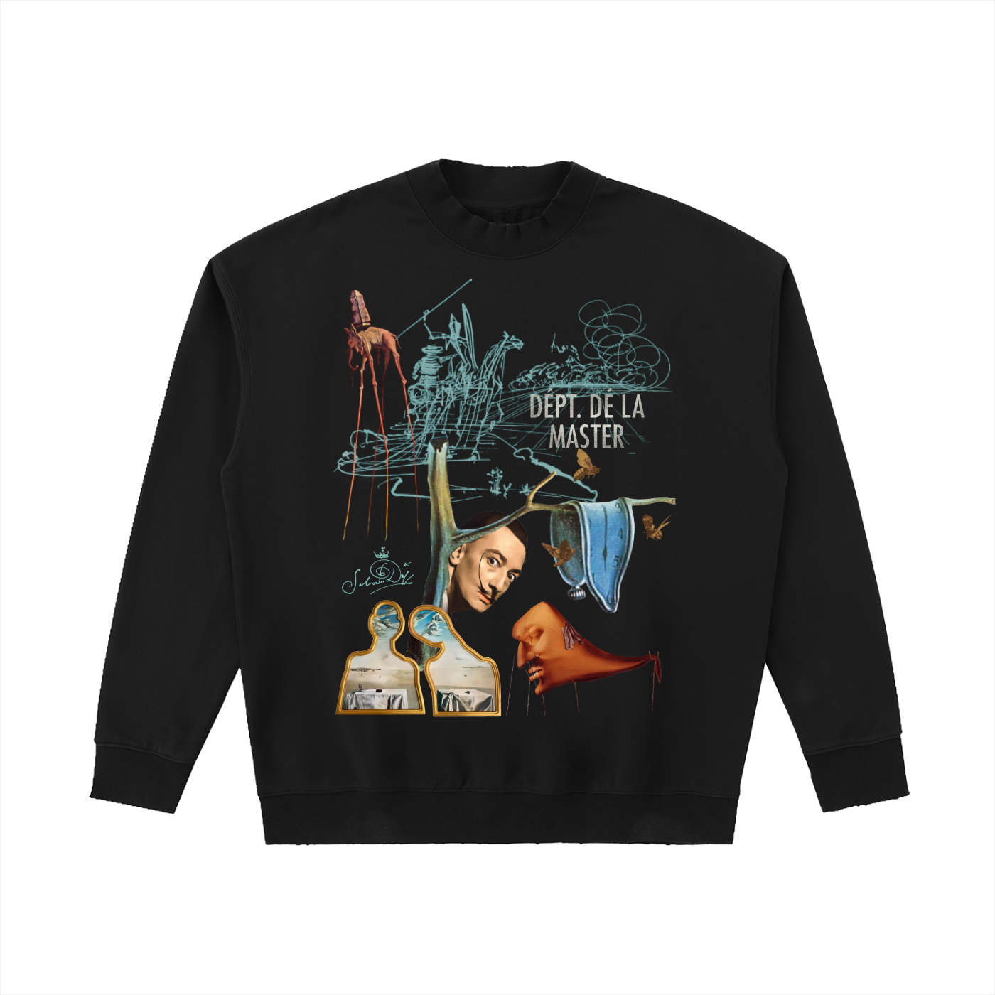Dépt. Dé la Master Drop Shoulder Crewneck Sweatshirt - Black