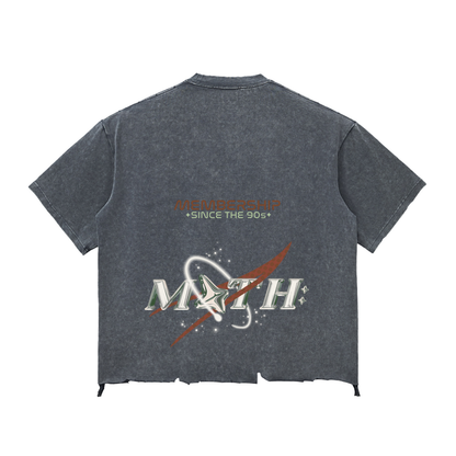 Membership Only Raw-Hem Boxy T-shirt - Washed Cement Grey