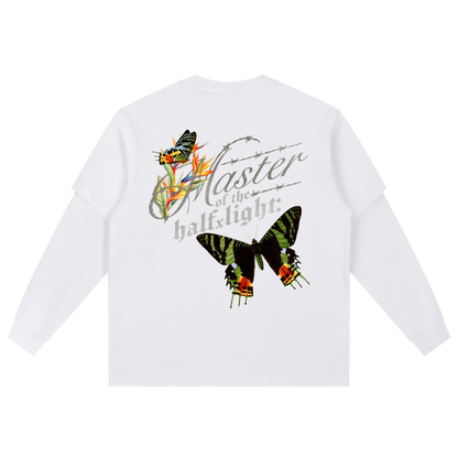 Die in Paradise Layered Long Sleeve Oversized Tee - White