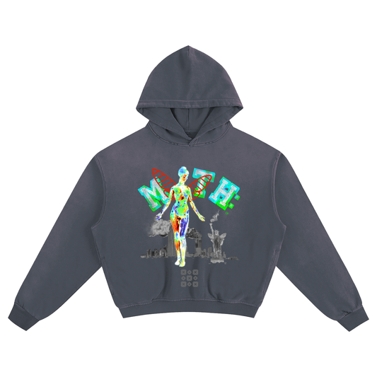 W.A.R. Sunfade Boxy Hoodie - Smoke blue