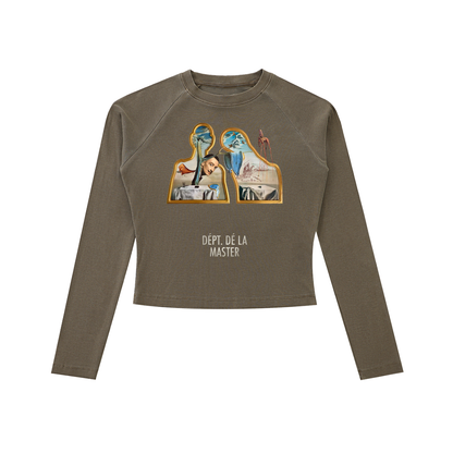 Dépt. Dé La Master Women’s  Raglan Long Sleeve Slim T-Shirt - Coffee