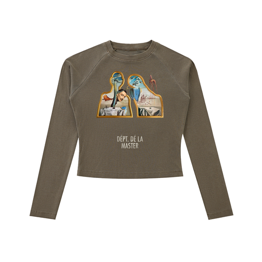 Dépt. Dé La Master Women’s  Raglan Long Sleeve Slim T-Shirt - Coffee