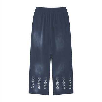 Matrix Wash Loose fit Sweatpants - Grey Blue