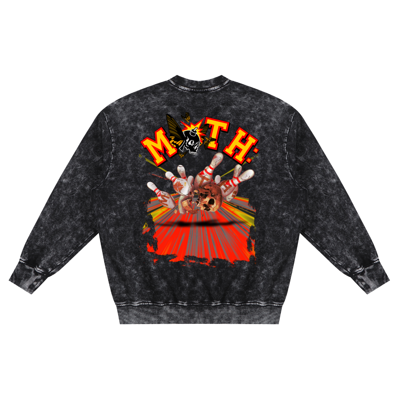 Master Lanes Snow Washed Hand-Frayed Sweatshirt - Black