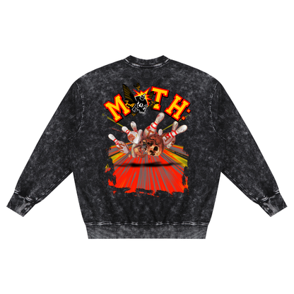 Master Lanes Snow Washed Hand-Frayed Sweatshirt - Black