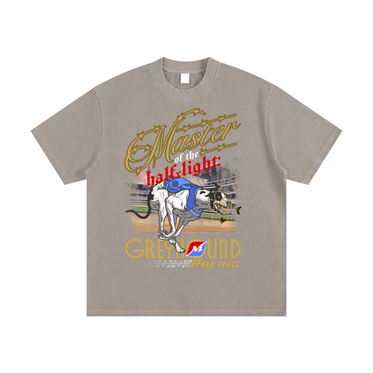 Greyhound Racing Team Heavyweight Vintage Washed Frayed T-Shirt