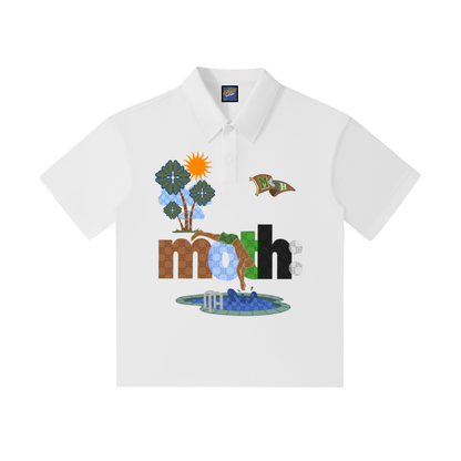 M.O.T.H Drop Shoulder Short-Sleeve Polo - White