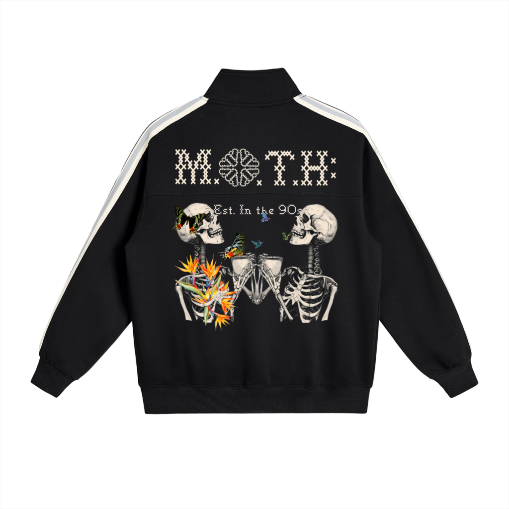 Contrast Side-Stripe Stand Collar  Jacket