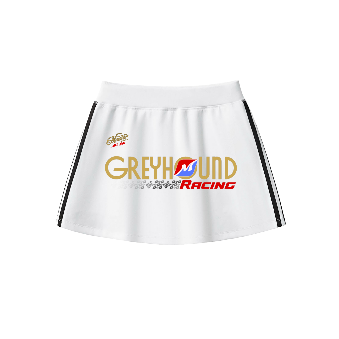 Greyhound Racing Team Taped Cooling Performance Short Skirt - White