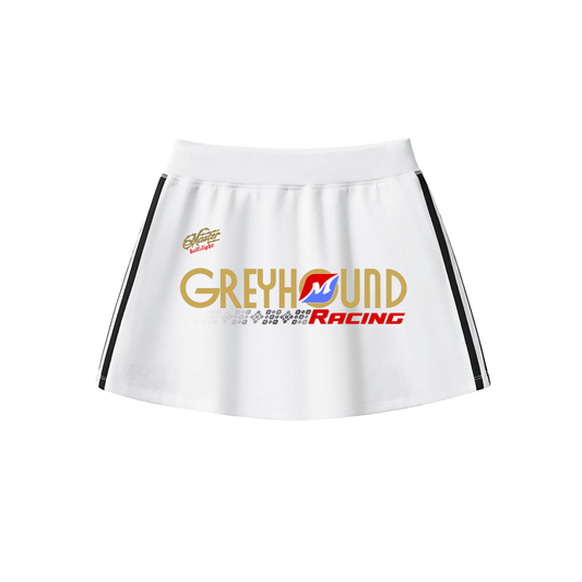 Greyhound Racing Team Taped Cooling Performance Short Skirt - White