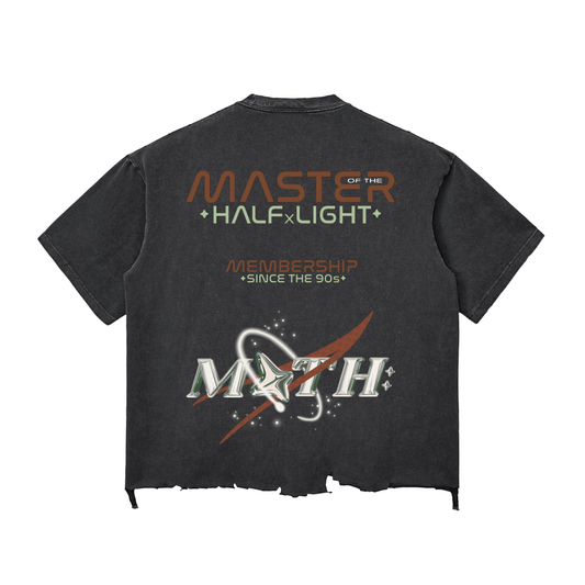 Membership Only Raw-Hem Boxy T-shirt - Washed Black