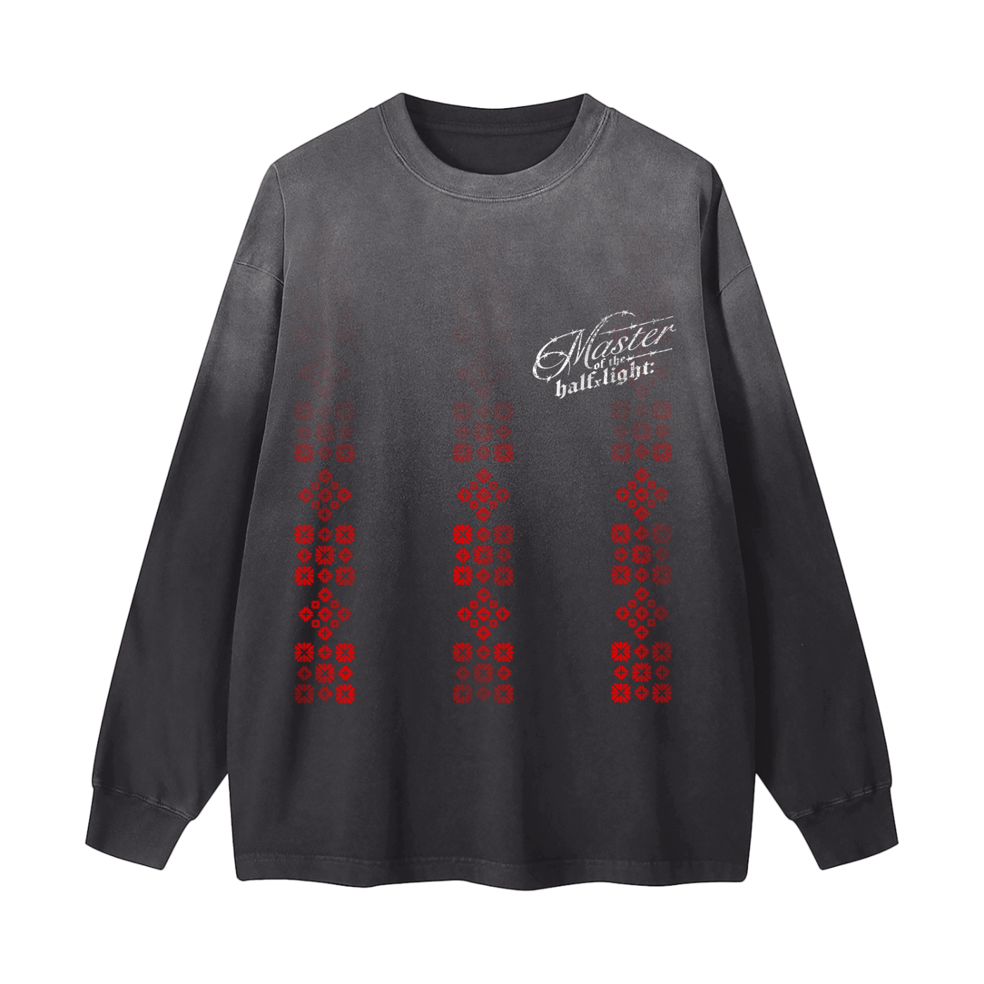 Don’t Spare Me Gradient Vintage Washed Long Sleeve Tee - Black