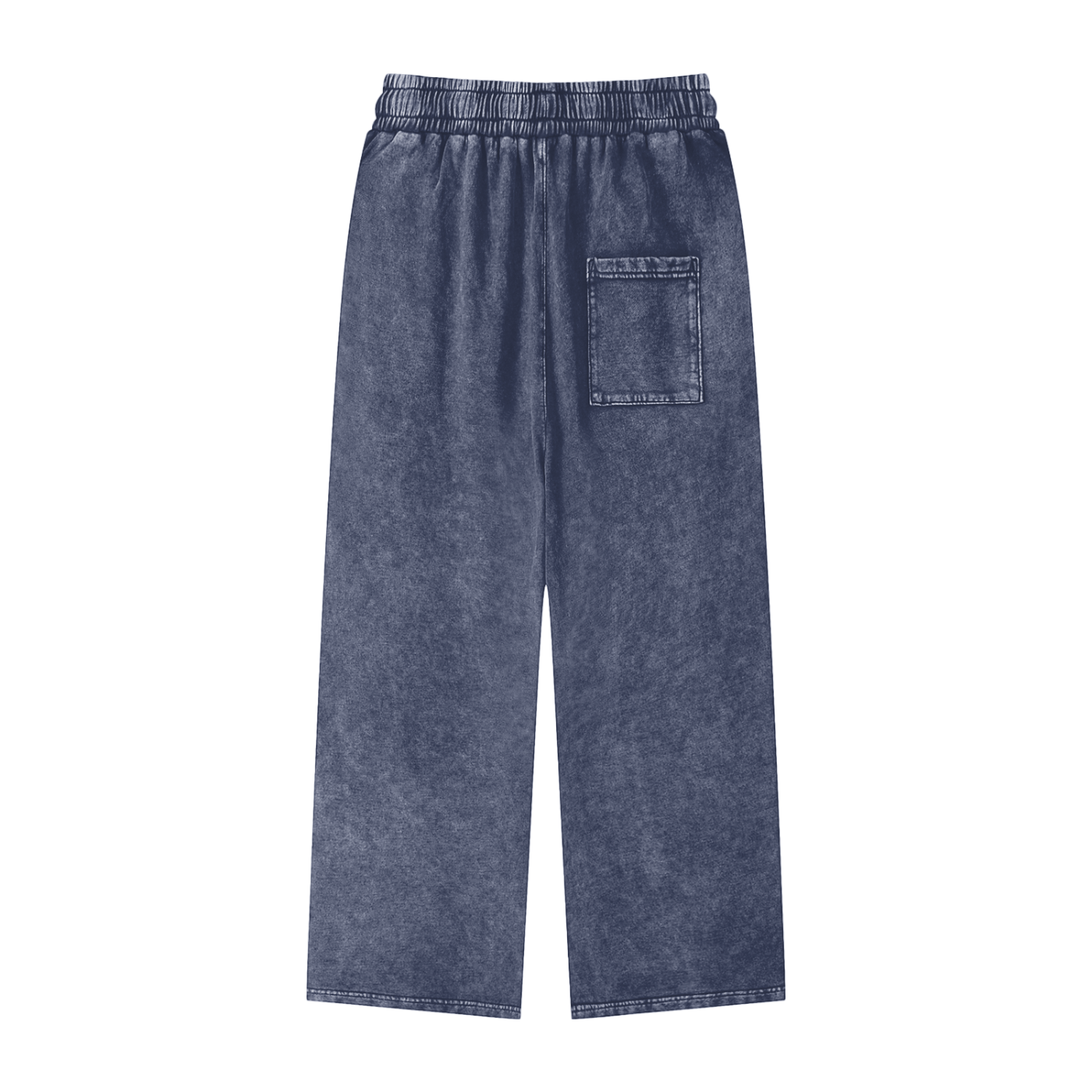 Acid Wash Straight Leg Pants - Blue
