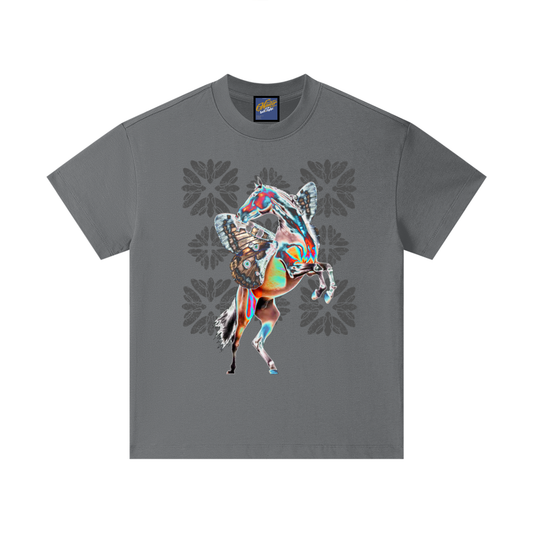 Kids’ Chrome Horse Pure Cotton Essential  T-Shirt - Carbon Grey