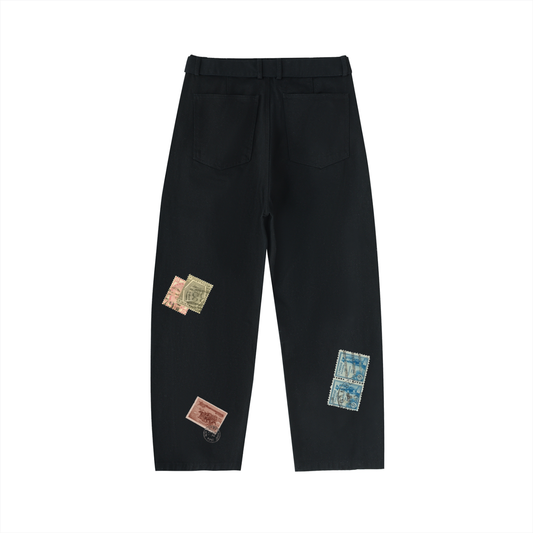 Dépt. Dé la Master Twisted-Seam Belted Curved-Blade Pants - Black