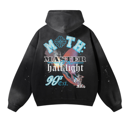 Underwraps Vintage Wash Frayed Fleece Hoodie - Black