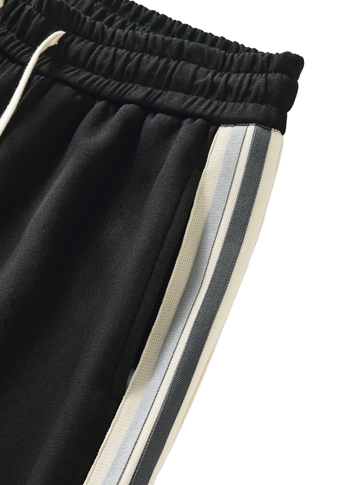 Die in Paradise Contrast Side-Stripe Straight-Leg  Pants - Black